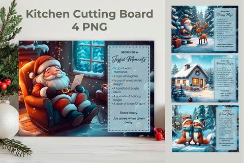 Cute & Funny Christmas Cooking Boards Sublimation KMarinaDesign 