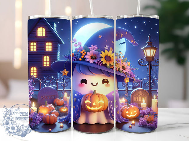 Cute Funny Ghost Halloween Tumbler Wrap, Spooky Funny Wrap, Fall Ghost Cup, Pumpkin Halloween Design, 20Oz Sublimation Wrap, Cute Ghost Drinkware, Funny Halloween Tumbler Sublimation ToriDesigns 