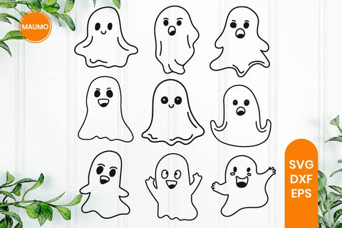 Cute Funny Ghosts Clipart Svg SVG Maumo Designs 