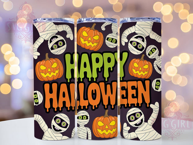 Cute Funny Mummy Cartoon Halloween Tumbler, Happy Halloween Wrap, Cute Mummy Cup, Spooky 20oz Drinkware, Halloween Humor Design, Cartoon Mummy Sublimation, Playful Halloween Art Sublimation SvggirlplusArt 