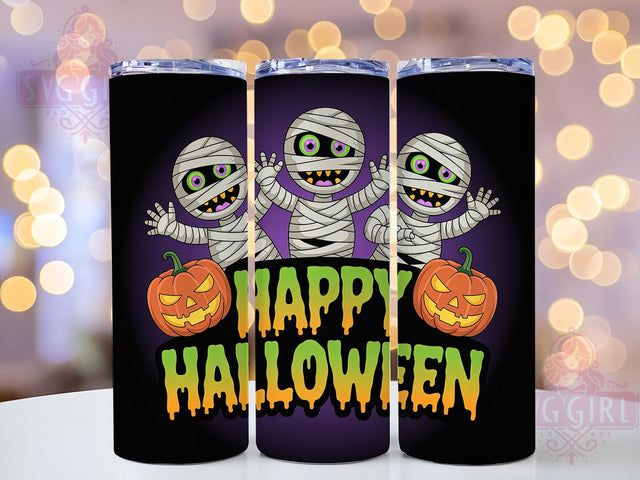 Cute Funny Mummy Cartoon Halloween Tumbler, Happy Halloween Wrap, Cute Mummy Cup, Spooky 20oz Drinkware, Halloween Humor Design, Cartoon Mummy Sublimation, Playful Halloween Art Sublimation SvggirlplusArt 