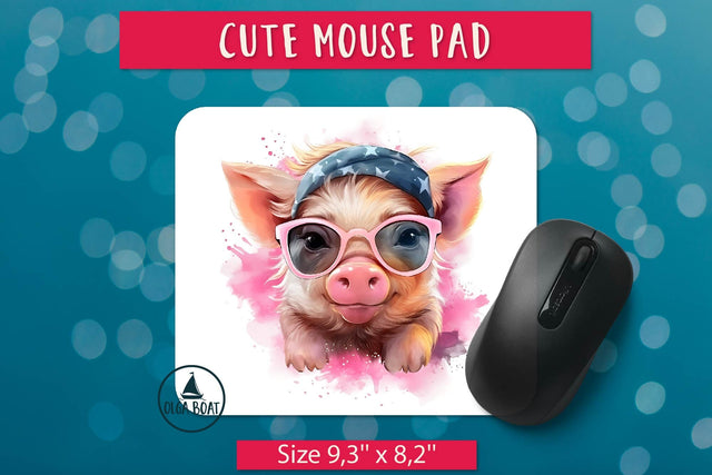 Cute funny pig png | Mouse pad sublimation designs Sublimation Olga Boat Design 