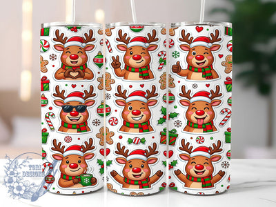 Cute Funny Reindeer Stickers 20oz Tumbler, Cute Reindeer, Funny Reindeer, Reindeer Stickers, Reindeer Tumbler, 20oz Tumbler, Christmas Tumbler, Tumbler Wrap Sublimation ToriDesigns 