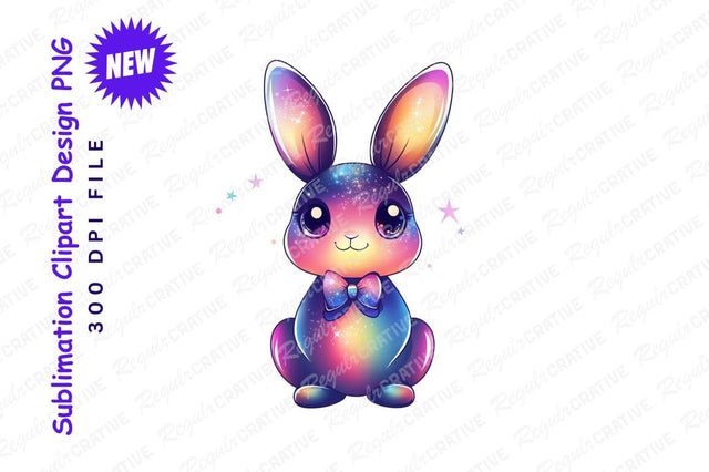 Cute Galactic Bunny Clipart Png Illustration Sublimation Regulrcrative 