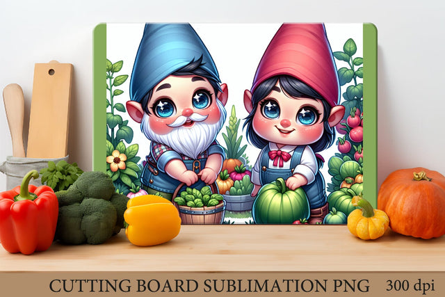 Cute Garden Gnomes PNG. Cutting Board Sublimation PNG Sublimation Olga Terlyanskaya 