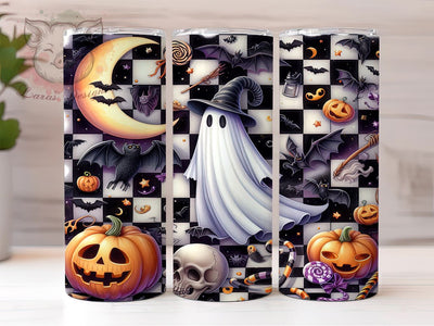 Cute Ghost 20oz Tumbler Png, Straight & Tapered Tumbler Png, Spooky Season Tumbler Png, Digital Download PNG Sublimation Lara' s Designs 