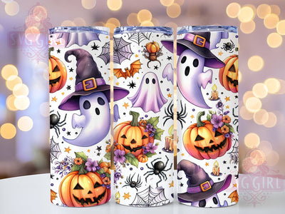 Cute Ghost 20oz Tumbler Wrap Sublimation Design, Straight Tapered Tumbler Wrap, Spooky Season Tumbler Png, Instant Digital Download Sublimation SvggirlplusArt 