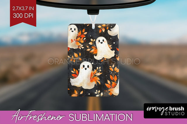 Cute Ghost Air Freshener PNG - Halloween Car Freshener Sublimation OrangeBrushStudio 