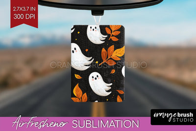 Cute Ghost Air Freshener PNG - Halloween Car Freshener Sublimation OrangeBrushStudio 
