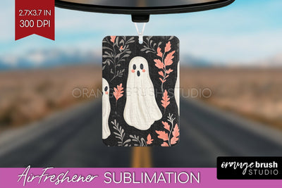 Cute Ghost Air Freshener PNG - Halloween Car Freshener Sublimation OrangeBrushStudio 