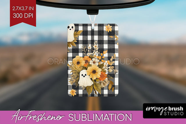 Cute Ghost Air Freshener PNG - Halloween Car Freshener Sublimation OrangeBrushStudio 