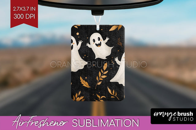 Cute Ghost Air Freshener PNG - Halloween Car Freshener Sublimation OrangeBrushStudio 
