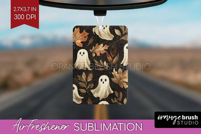 Cute Ghost Air Freshener PNG - Halloween Car Freshener Sublimation OrangeBrushStudio 