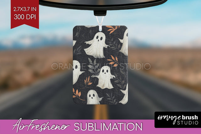 Cute Ghost Air Freshener PNG - Halloween Car Freshener Sublimation OrangeBrushStudio 