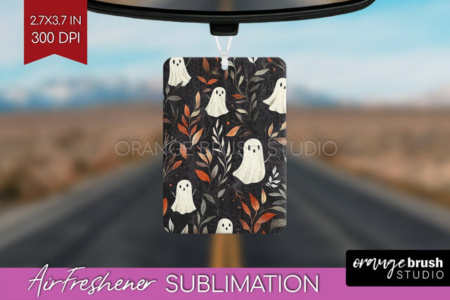 Cute Ghost Air Freshener PNG - Halloween Car Freshener Sublimation OrangeBrushStudio 