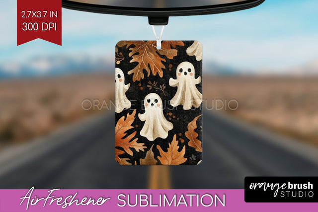Cute Ghost Air Freshener PNG - Halloween Car Freshener Sublimation OrangeBrushStudio 