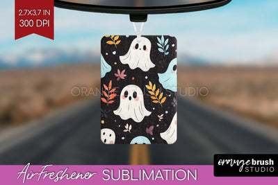 Cute Ghost Air Freshener PNG - Halloween Car Freshener Sublimation OrangeBrushStudio 