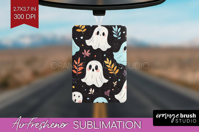Cute Ghost Air Freshener PNG - Halloween Car Freshener Sublimation OrangeBrushStudio 