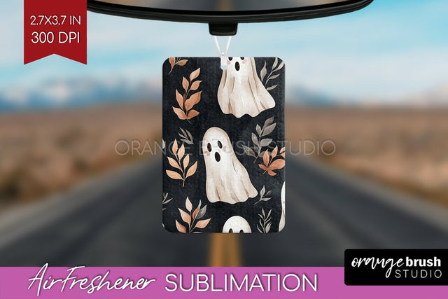 Cute Ghost Air Freshener PNG - Halloween Car Freshener Sublimation OrangeBrushStudio 