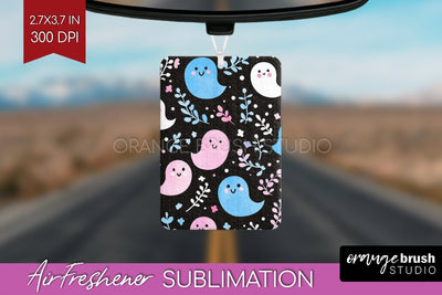 Cute Ghost Air Freshener PNG - Halloween Car Freshener Sublimation OrangeBrushStudio 