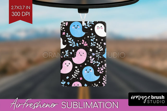 Cute Ghost Air Freshener PNG - Halloween Car Freshener Sublimation OrangeBrushStudio 