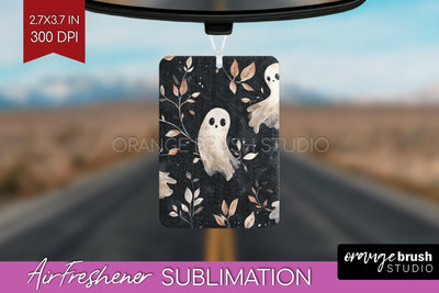 Cute Ghost Air Freshener PNG - Halloween Car Freshener Sublimation OrangeBrushStudio 