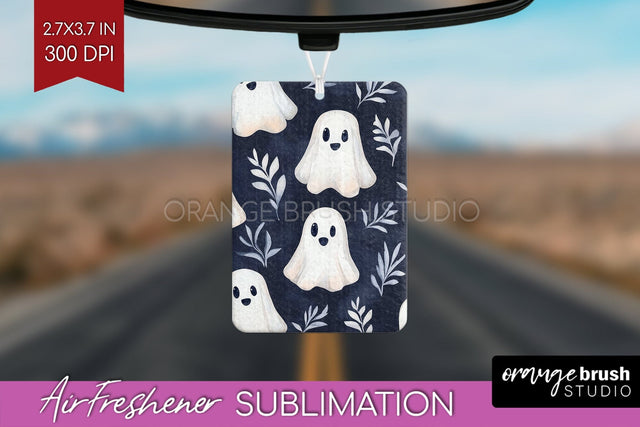 Cute Ghost Air Freshener PNG - Halloween Car Freshener Sublimation OrangeBrushStudio 