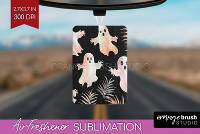 Cute Ghost Air Freshener PNG - Halloween Car Freshener Sublimation OrangeBrushStudio 
