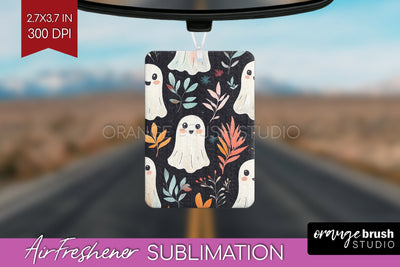 Cute Ghost Air Freshener PNG - Halloween Car Freshener Sublimation OrangeBrushStudio 