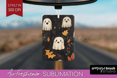 Cute Ghost Air Freshener PNG - Halloween Car Freshener Sublimation OrangeBrushStudio 
