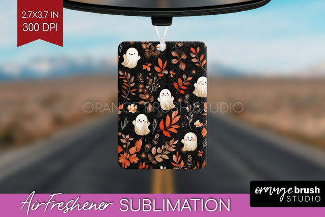 Cute Ghost Air Freshener PNG - Halloween Car Freshener Sublimation OrangeBrushStudio 