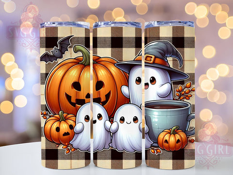 Cute Ghost and Coffee 20oz Tumbler Wrap Sublimation Design, Straight Tapered Tumbler Wrap, Cute Halloween Tumbler Png, Instant Digital Download Sublimation SvggirlplusArt 