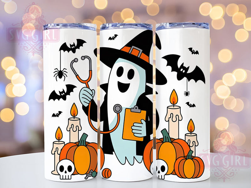 Cute Ghost Autumn Halloween Tumbler, Fall Spooky Cup, Autumn Ghost Wrap, 20Oz Sublimation Design, Cute Halloween Drinkware, Rustic Fall Tumbler, Cozy Spooky Season Cup Sublimation SvggirlplusArt 