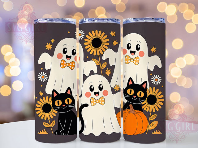 Cute Ghost Autumn Pumpkin Tumbler, Autumn Pumpkin Cup, Fall Spooky Wrap, 20Oz Sublimation Design, Cozy Halloween Drinkware, Rustic Fall Tumbler, Spooky Season Mug Sublimation SvggirlplusArt 