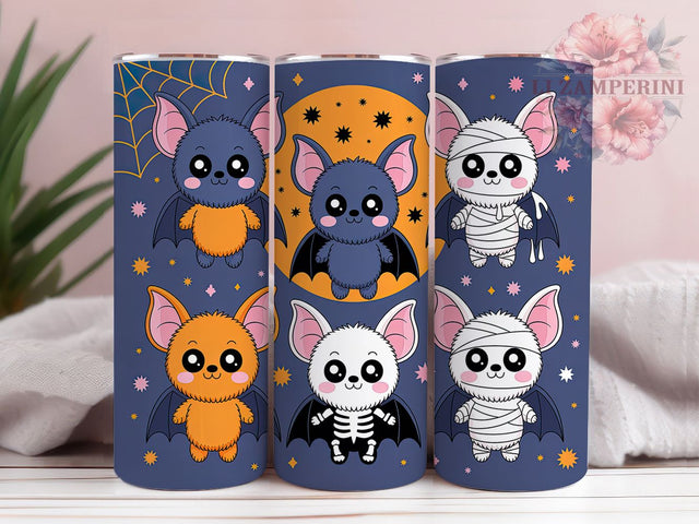 Cute Ghost Bats Spooky Season Tumbler, Halloween Bats Wrap, Spooky Season Design, 20Oz Tumbler Sublimation, Trick Or Treat Drinkware, Autumn Ghost Cup, Haunted Night Mug Sublimation Li Zamperini 
