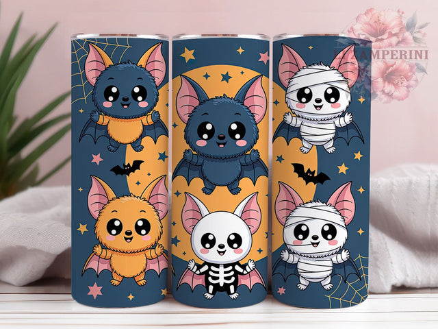 Cute Ghost Bats Spooky Season Tumbler, Halloween Bats Wrap, Spooky Season Design, 20Oz Tumbler Sublimation, Trick Or Treat Drinkware, Autumn Ghost Cup, Haunted Night Mug Sublimation Li Zamperini 