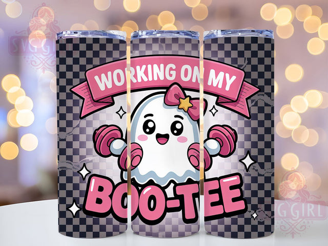 Cute Ghost Boo-Tee Funny Gym Tumbler, Funny Halloween Wrap, Spooky Gym Cup, 20Oz Sublimation Tumbler, Haunted Workout Drinkware, Ghost Lover Gift, Humorous Halloween Wrap Sublimation SvggirlplusArt 