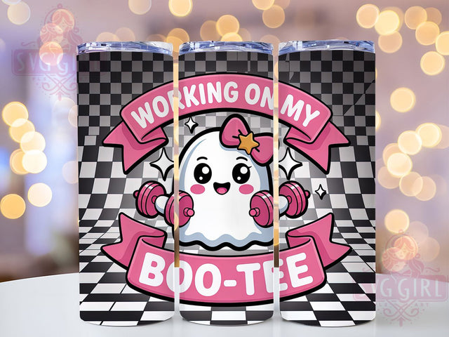 Cute Ghost Boo-Tee Funny Gym Tumbler, Funny Halloween Wrap, Spooky Gym Cup, 20Oz Sublimation Tumbler, Haunted Workout Drinkware, Ghost Lover Gift, Humorous Halloween Wrap Sublimation SvggirlplusArt 