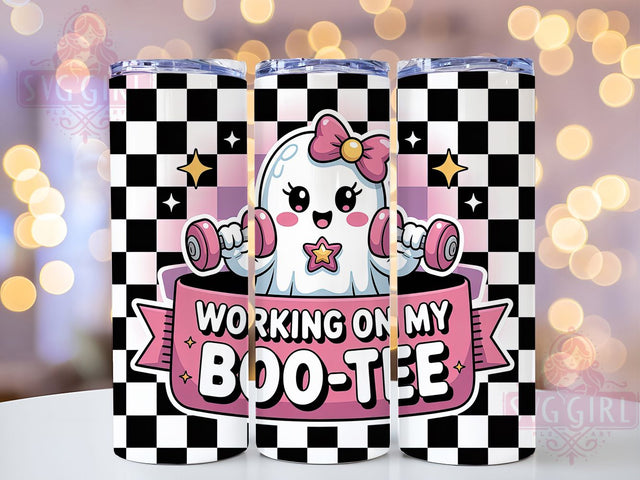 Cute Ghost Boo-Tee Funny Gym Tumbler, Funny Halloween Wrap, Spooky Gym Cup, 20Oz Sublimation Tumbler, Haunted Workout Drinkware, Ghost Lover Gift, Humorous Halloween Wrap Sublimation SvggirlplusArt 