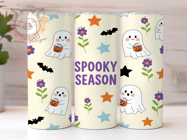 Cute Ghost Candy Spooky Season Tumbler, Cute Ghost Candy Wrap, Halloween Candy Tumbler, Ghost And Candy Sublimation, Sweet Spooky Drinkware, Trick Or Treat Tumbler, Pastel Halloween Wrap Sublimation Lara' s Designs 