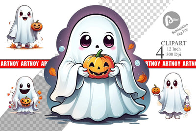 Cute Ghost Clipart Sublimation artnoy 
