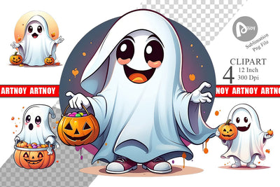 Cute Ghost Clipart Sublimation artnoy 