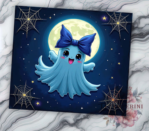 Cute Ghost Coquette Halloween 20 oz Skinny Tumbler Sublimation Design, Straight & Tapered Tumbler Png, Trendy Spooky Ghost Tumbler Png, Digital Download PNG Sublimation Li Zamperini 