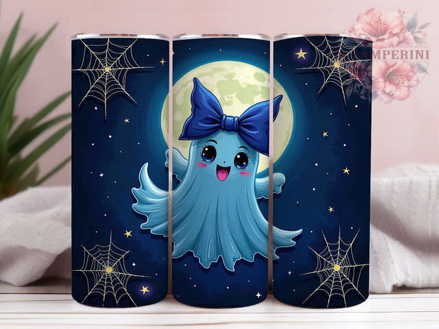 Cute Ghost Coquette Halloween 20 oz Skinny Tumbler Sublimation Design, Straight & Tapered Tumbler Png, Trendy Spooky Ghost Tumbler Png, Digital Download PNG Sublimation Li Zamperini 