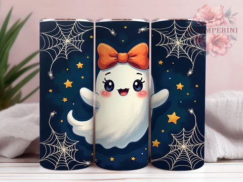 Cute Ghost Coquette Halloween 20 oz Skinny Tumbler Sublimation Design, Straight & Tapered Tumbler Png, Trendy Spooky Ghost Tumbler Png, Digital Download PNG Sublimation Li Zamperini 