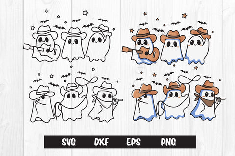 Cute Ghost Cowboy, Halloween ghost SVG dadan_pm 