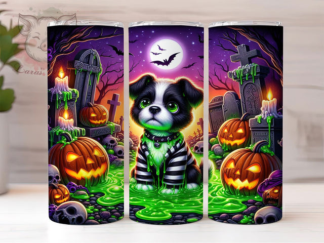 Cute Ghost Dog Halloween Tumbler Wrap, Cute Halloween Pup, Spooky Dog Wrap, 20OZ Sublimation PNG, Halloween Pet Design, Funny Ghost Dog, Creepy Cute Tumbler Sublimation Lara' s Designs 
