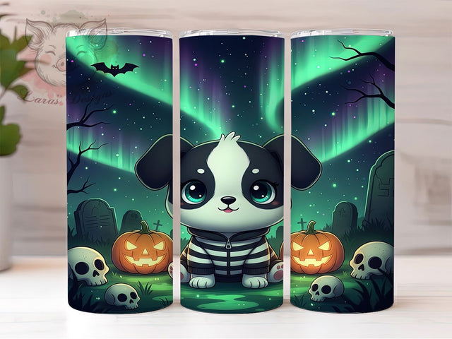 Cute Ghost Dog Halloween Tumbler Wrap, Cute Halloween Pup, Spooky Dog Wrap, 20OZ Sublimation PNG, Halloween Pet Design, Funny Ghost Dog, Creepy Cute Tumbler Sublimation Lara' s Designs 
