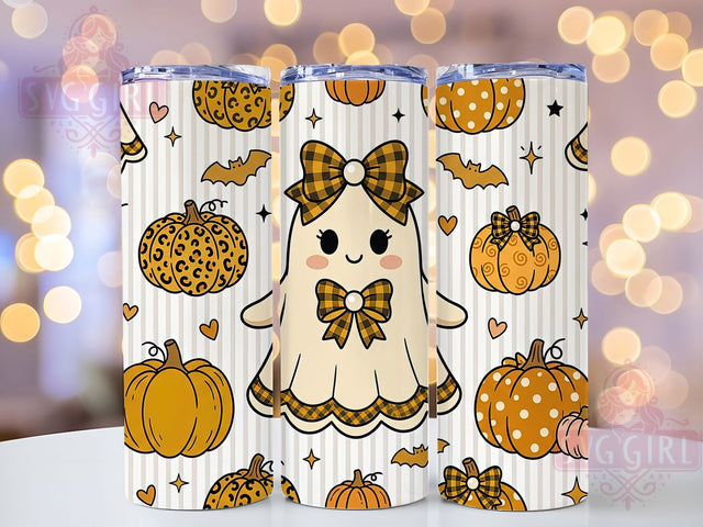 Cute Ghost Girl Halloween 20oz Tumbler, Ghost Girl, Halloween Cute, Spooky Adorable, Halloween Design, Fall Vibes, 20oz Wrap, Sublimation Tumbler Sublimation SvggirlplusArt 