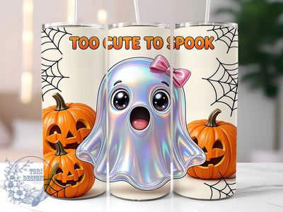 Cute Ghost Halloween 20oz Tumbler, Cute Ghost, Halloween Design, Spooky Cute, Whimsical Style, Festive Pattern, 20oz Wrap, Sublimation Tumbler Sublimation ToriDesigns 